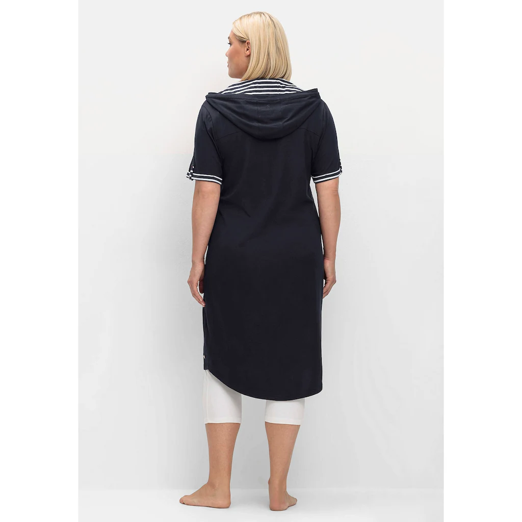 Sheego Shirtkleid »Große Größen« Mit Kontrastdetails Und Längerem Rücken