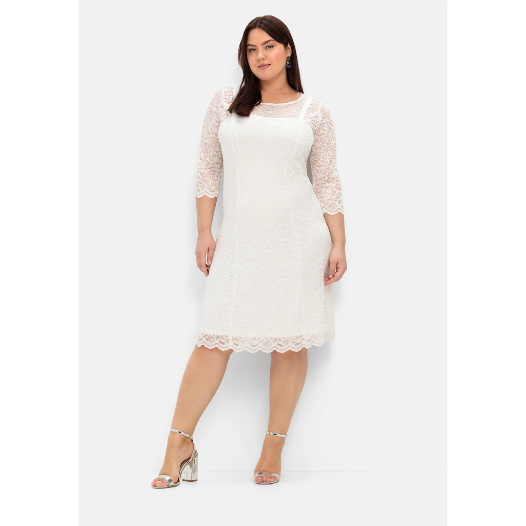 Sheego Spitzenkleid »Große Größen« mit feinem Glanz