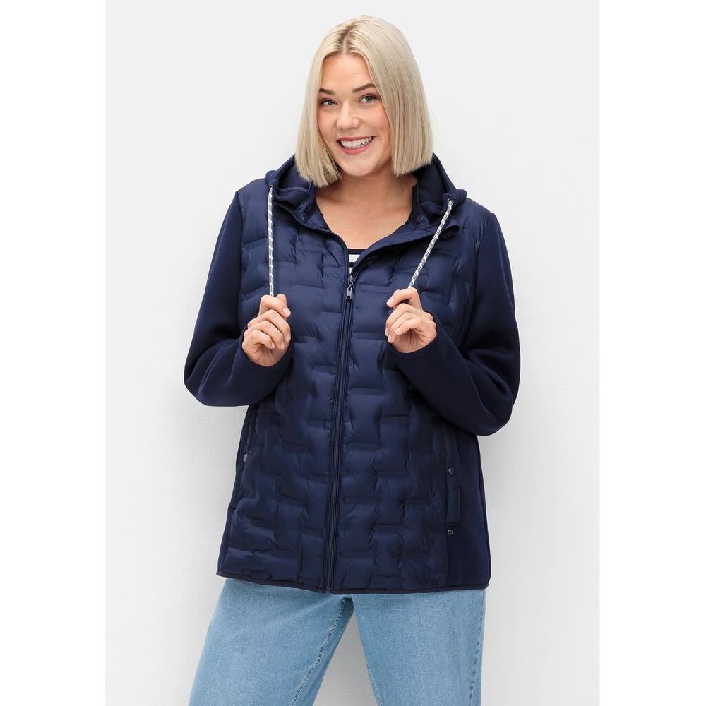Sheego Steppjacke »Große Größen« Mit Kapuze Im Materialmix Mit Abnehmbarer Kapuze