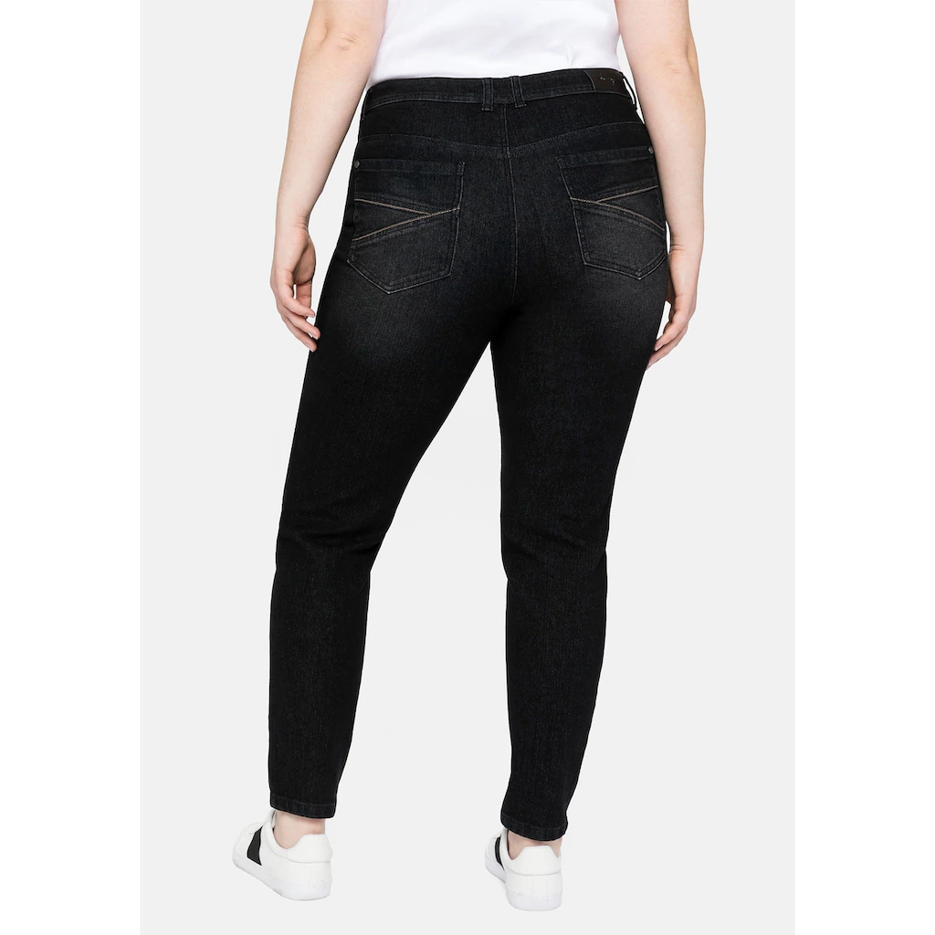 Sheego Stretch-Jeans »Große Größen« Skinny Mit Vorverlegter Teilungsnaht