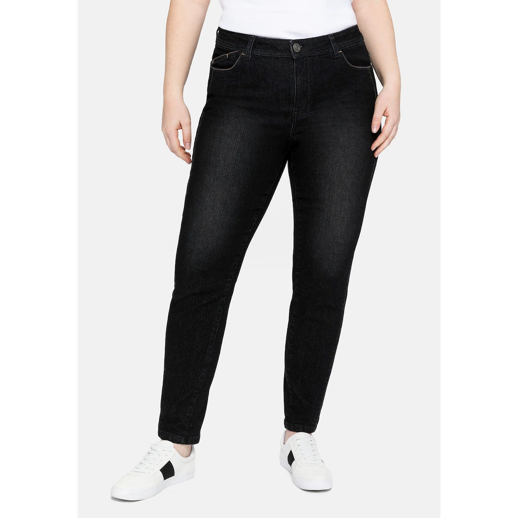 Sheego Stretch-Jeans »Große Größen« skinny mit vorverlegter Teilungsnaht