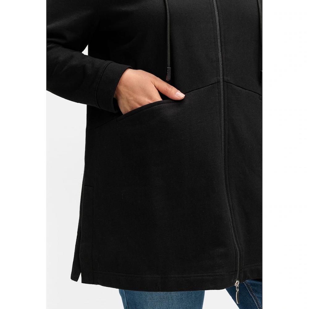 Sheego Sweatjacke »Große Größen« Mit Gestreiftem Kapuzenfutter