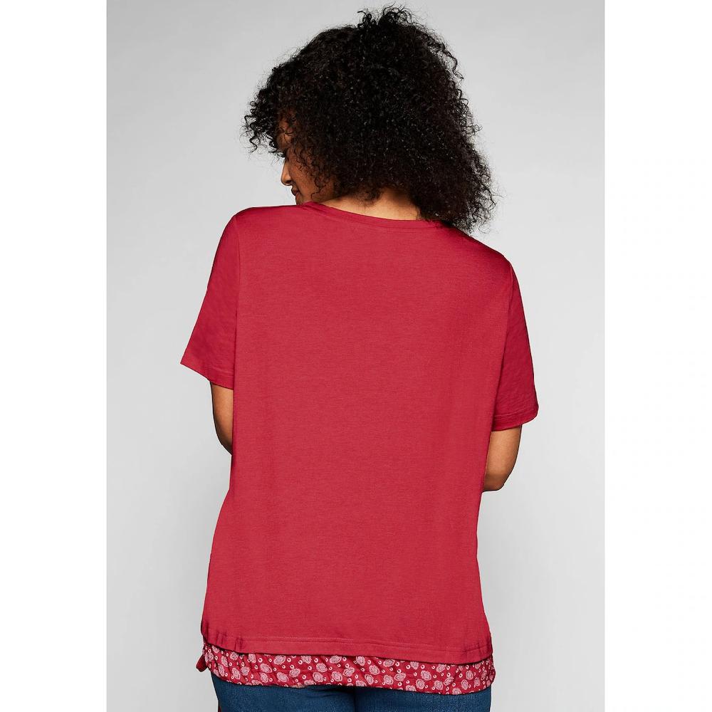 Sheego T-Shirt »Große Größen« In 2-in-1-Optik Mit Print Und Tunnelzug