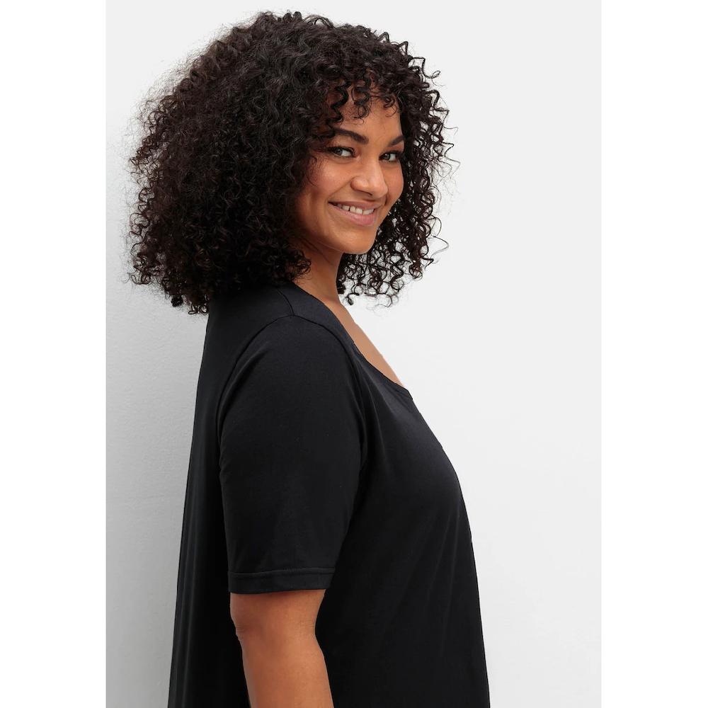 Sheego T-Shirt »Große Größen« In A-Linie Mit Kellerfalten Am Ausschnitt