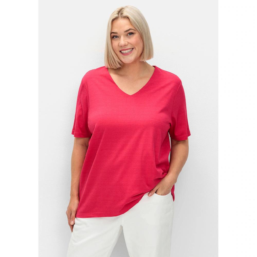 Sheego T-Shirt »Große Größen« mit doppellagigem Vorderteil