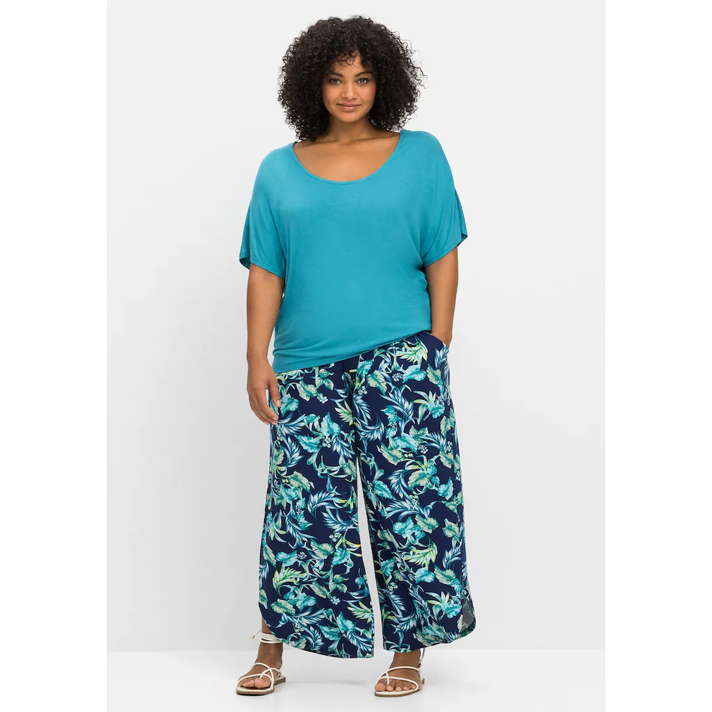 Sheego T-Shirt »Große Größen« Mit Einsatz Aus Spitze Im Nacken
