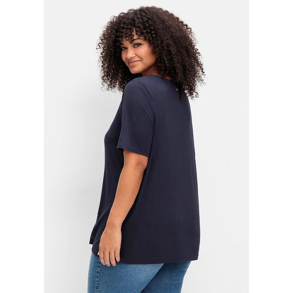 Sheego T-Shirt »Große Größen« Mit Spitzenborte Am Ausschnitt