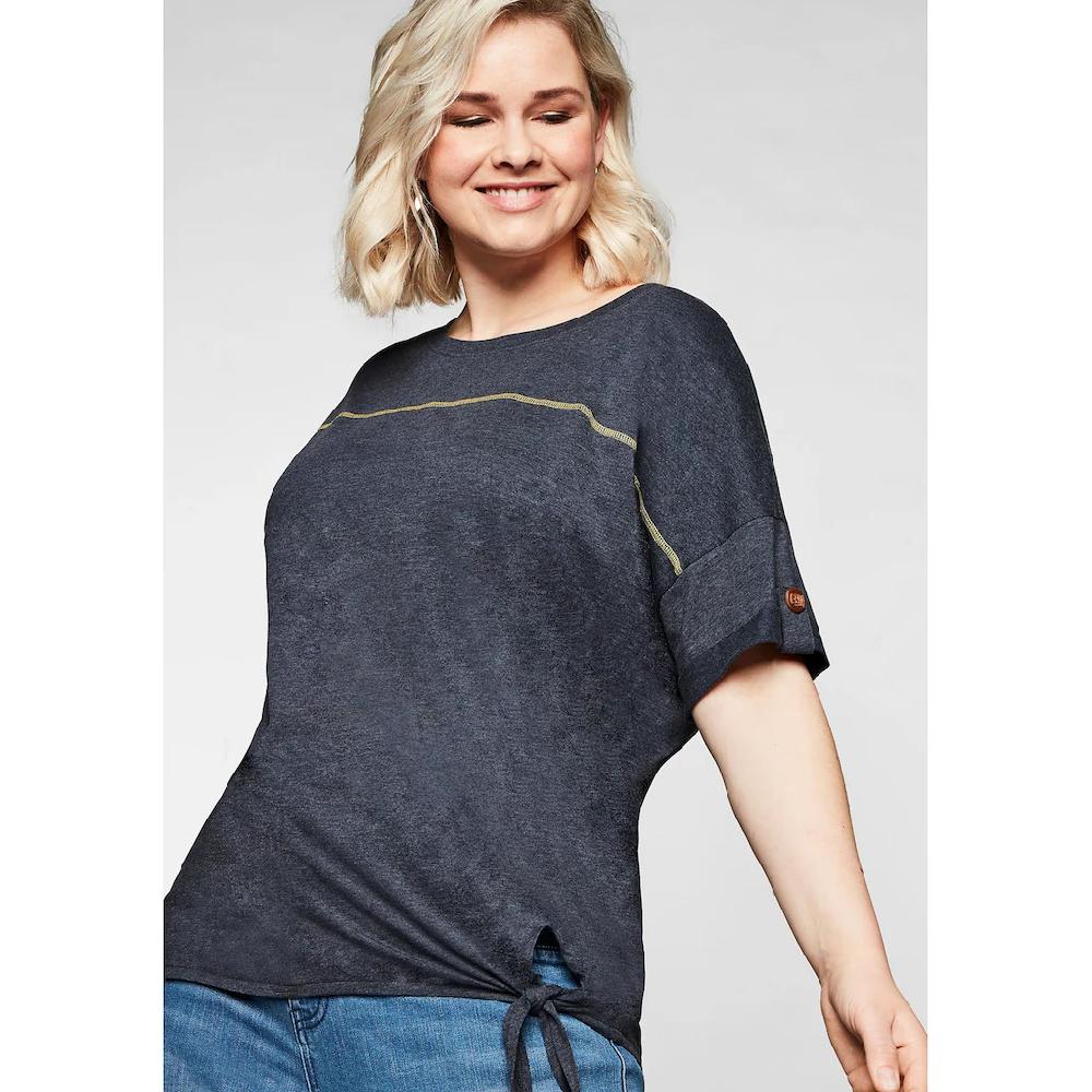 Sheego T-Shirt »Große Größen« Mit Ziernaht Und Knotendetail Am Saum