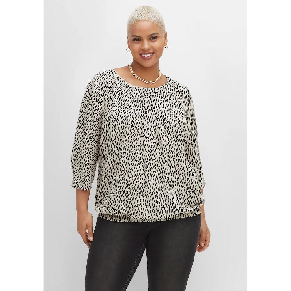 Sheego Tunika »Große Größen« im Leo-Print mit Saum-Gummizug