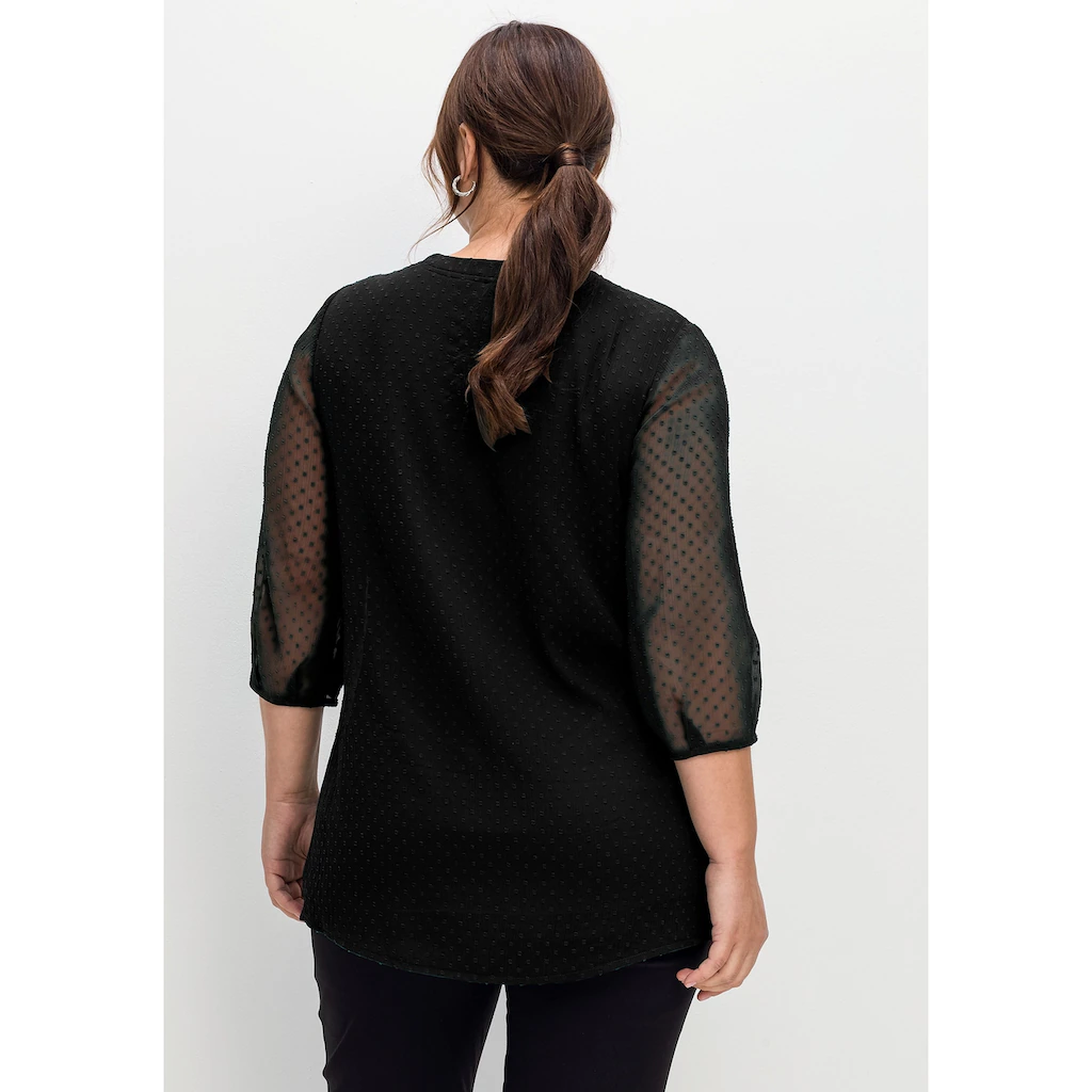 Sheego Tunika »Große Größen« Mit Chiffon-Ärmeln Und Eingewebtem Muster