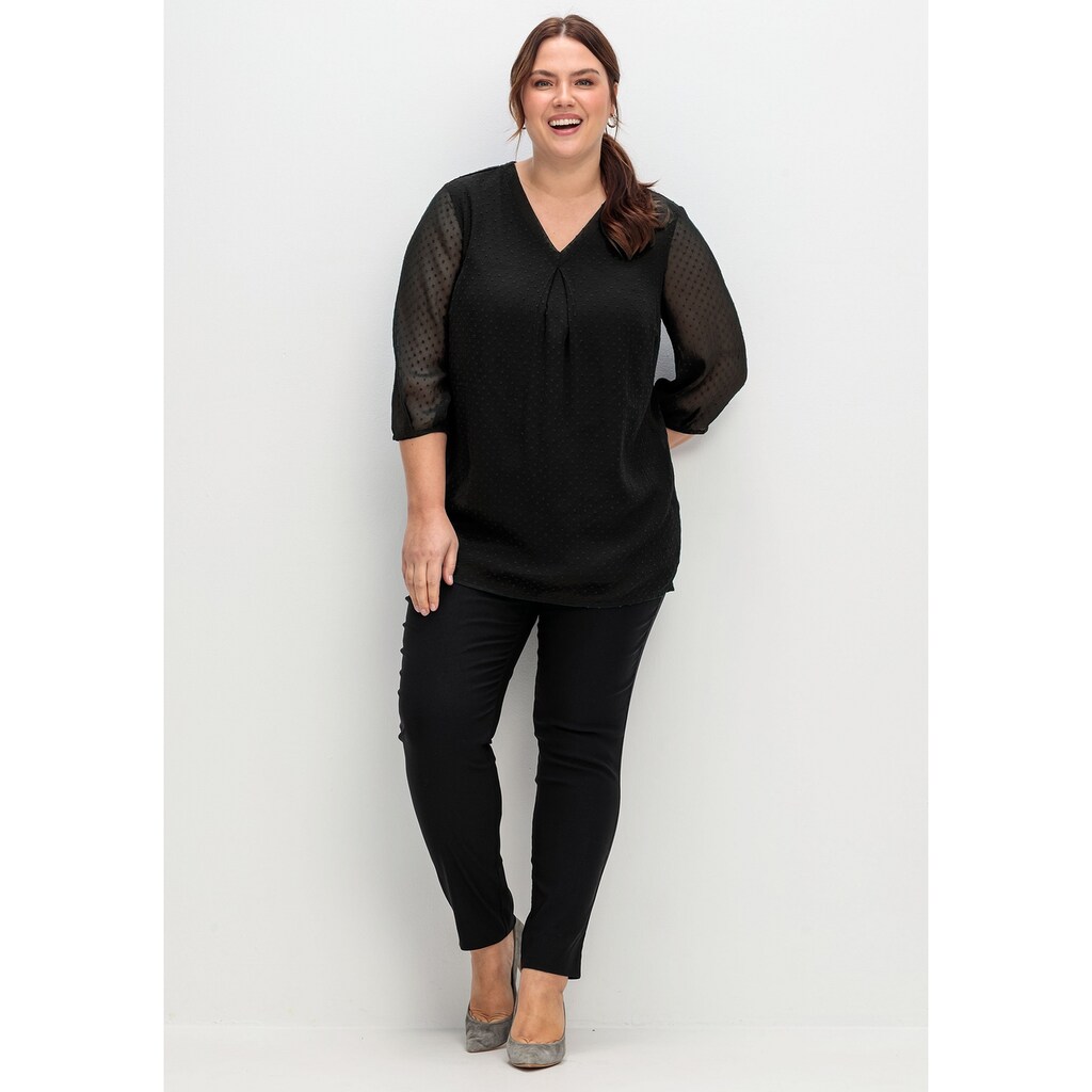 Sheego Tunika »Große Größen« Mit Chiffon-Ärmeln Und Eingewebtem Muster