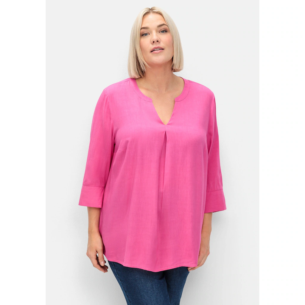 Sheego Tunika »Große Größen« mit Kellerfalte und 3/4-Ärmeln
