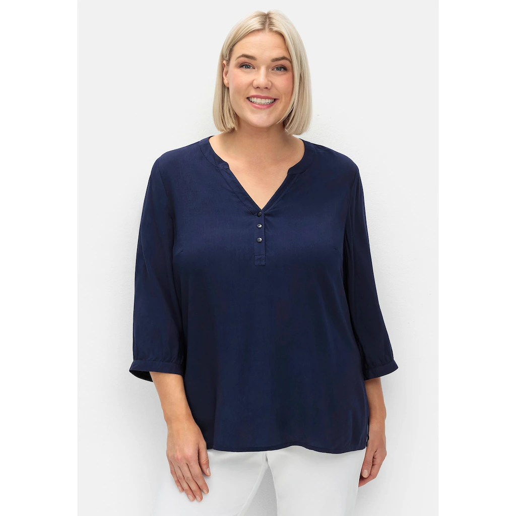 Sheego Tunika »Große Größen« Mit Knopfleiste Und 3/4-Ärmeln 2er Pack