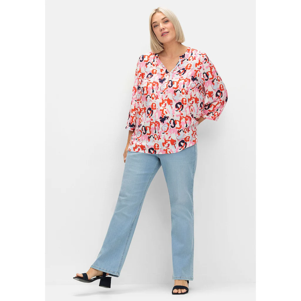 Sheego Tunika »Große Größen« Mit Knopfleiste Und 3/4-Ärmeln 2er Pack