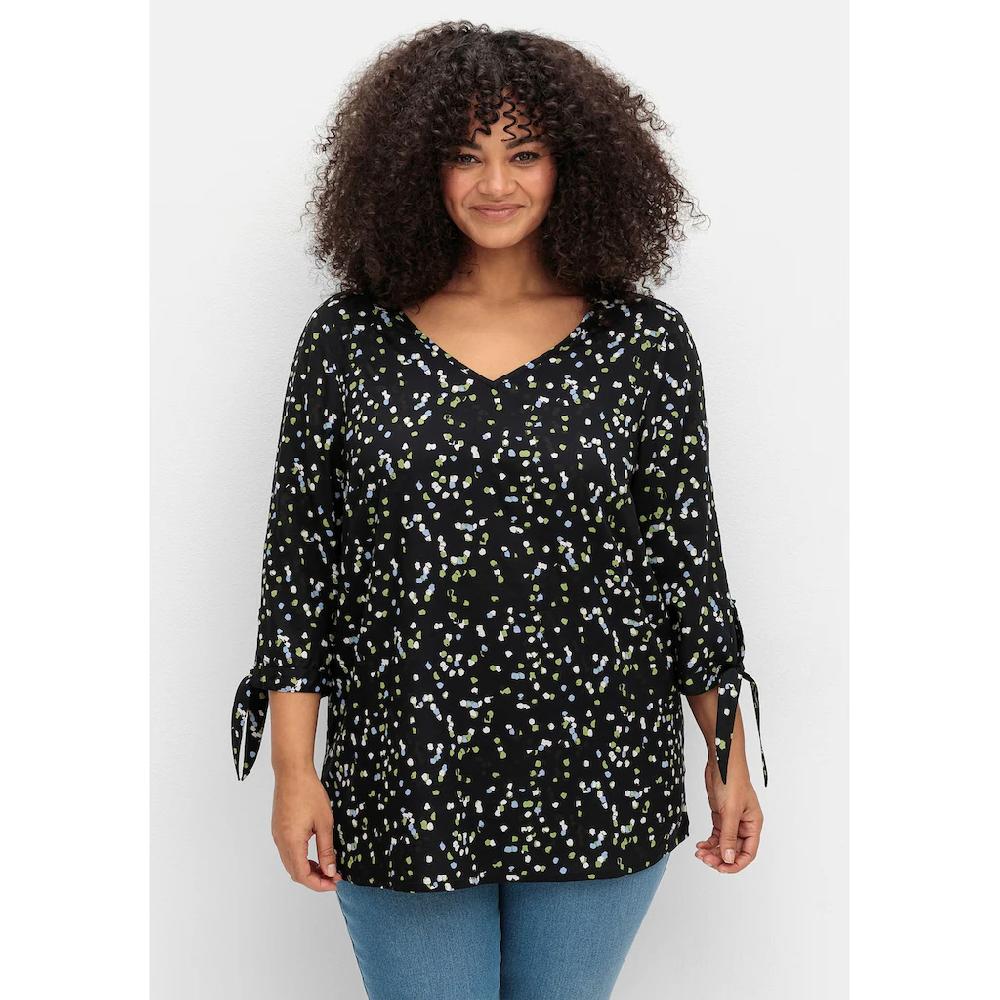 Sheego Tunika »Große Größen« mit Print und Knotendetail am Ärmel
