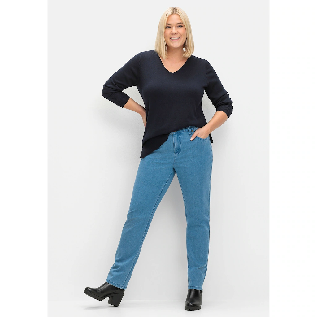 Sheego V-Ausschnitt-Pullover »Große Größen« Aus Leichtem Feinstrick