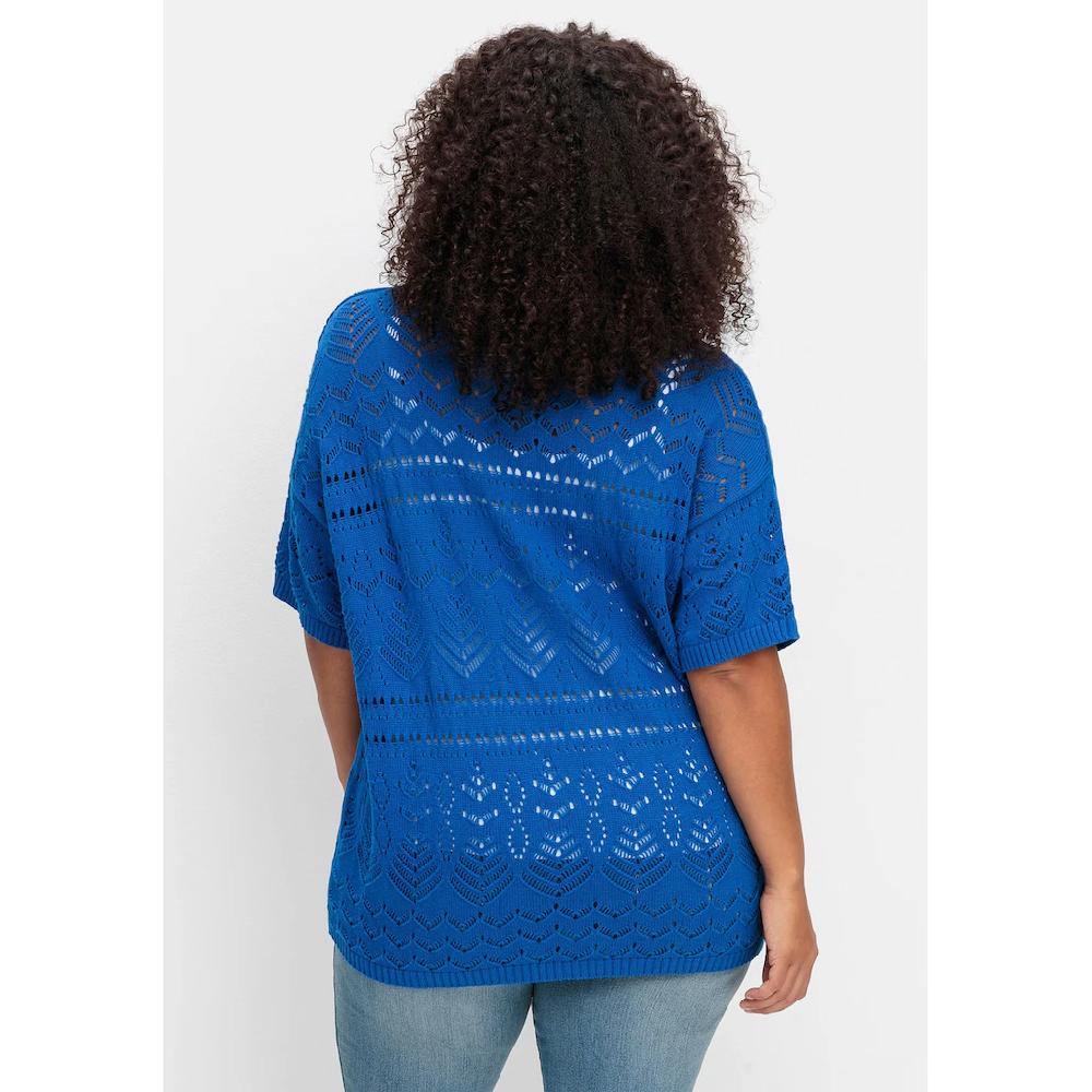 Sheego V-Ausschnitt-Pullover »Große Größen« Im Ajourstrick In Oversize-Form