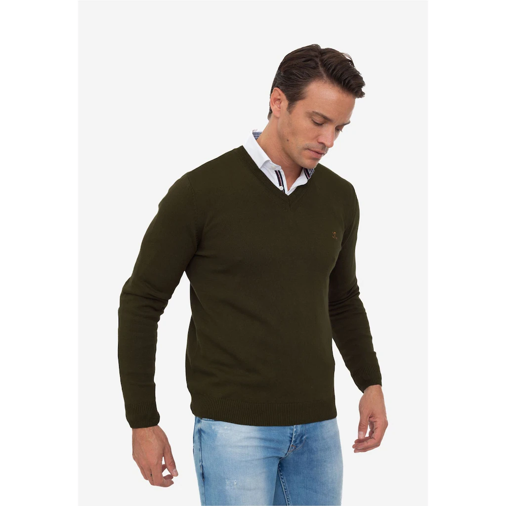 SIR RAYMOND TAILOR Strickpullover »Los Angeles« (1 Tlg.) Mit Klassischem V-Ausschnitt