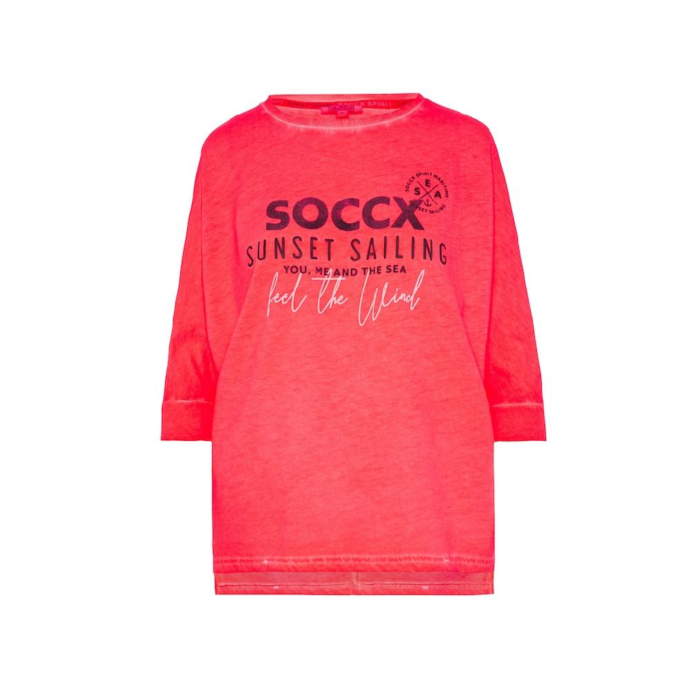 SOCCX 3/4-Arm-Shirt Mit Längerer Rückenpartie