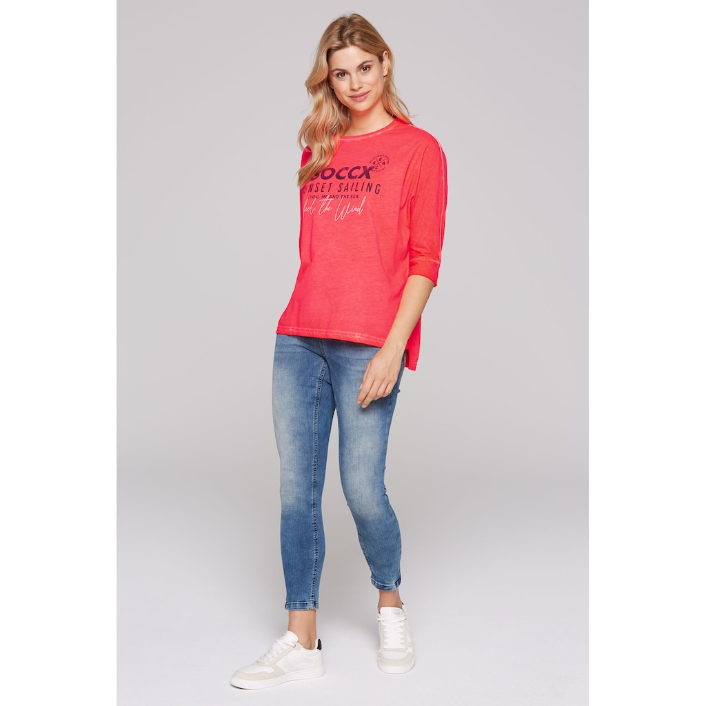 SOCCX 3/4-Arm-Shirt Mit Längerer Rückenpartie