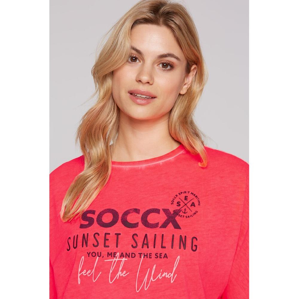 SOCCX 3/4-Arm-Shirt Mit Längerer Rückenpartie