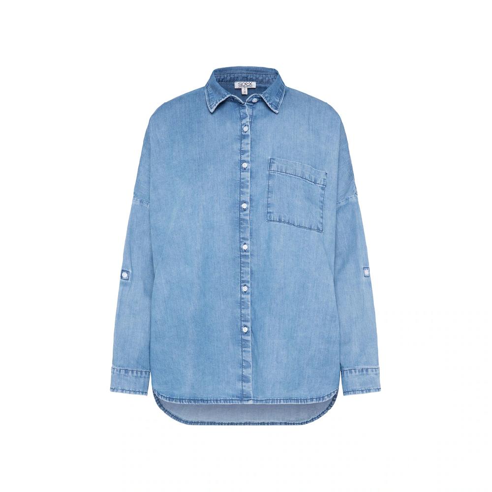 SOCCX Jeansbluse Im Turn-Up-Look