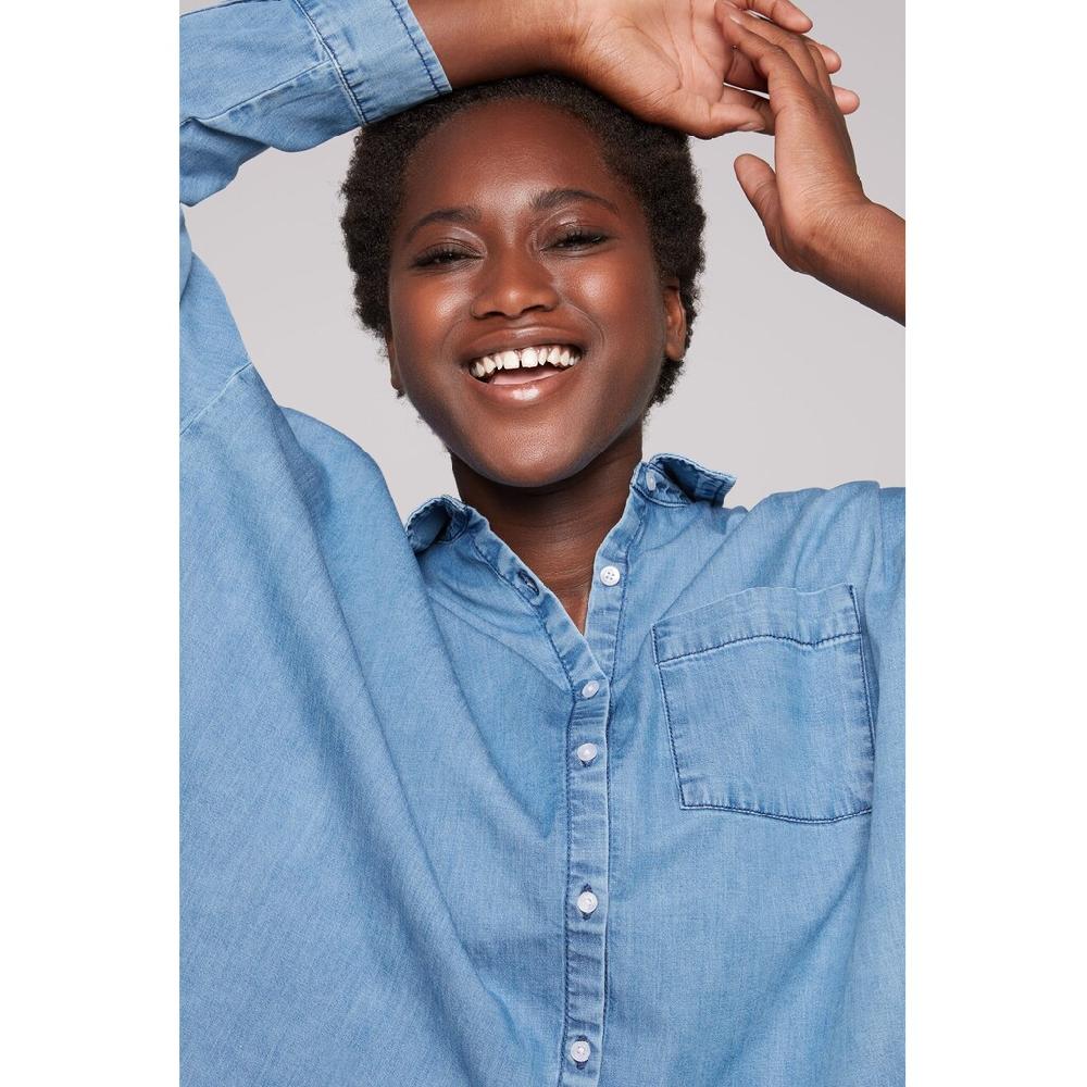 SOCCX Jeansbluse Im Turn-Up-Look