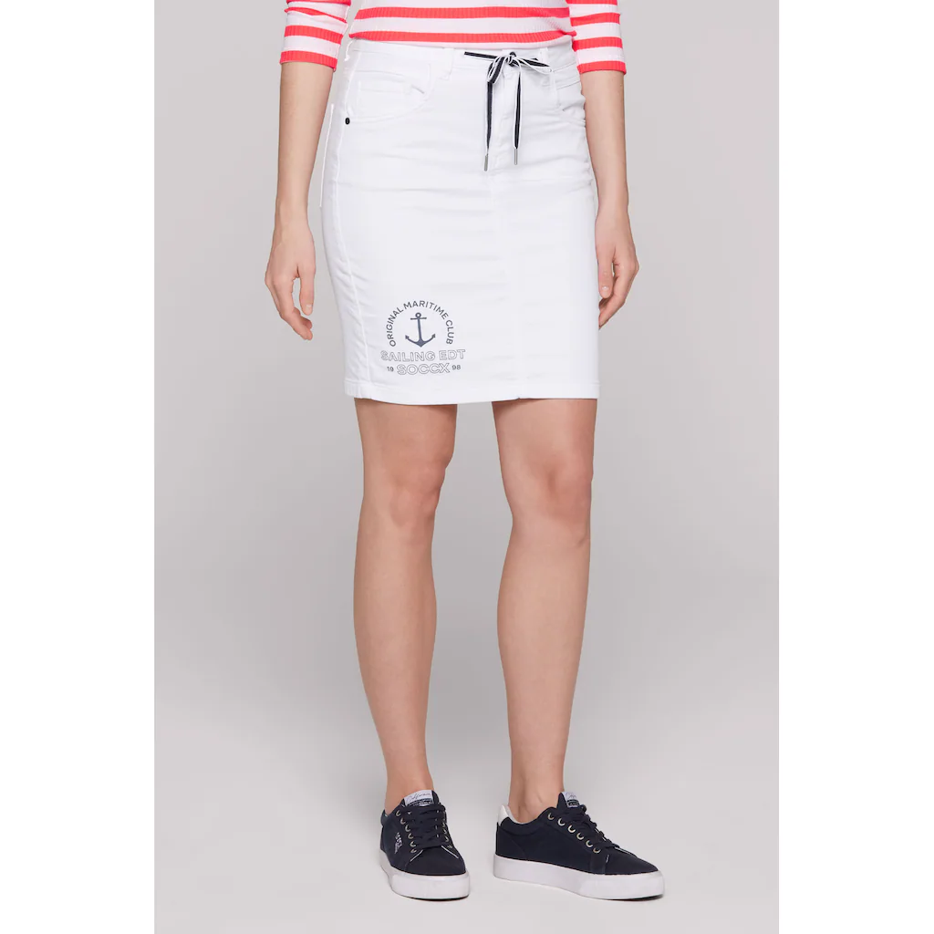 SOCCX Jeansrock mit Gehschlitz