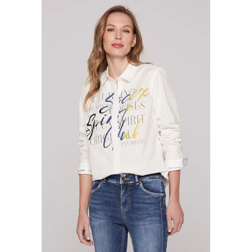 SOCCX Langarmbluse Im Turn-Up-Look