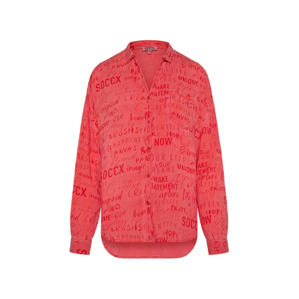 SOCCX Langarmbluse Mit Längerer Rückenpartie