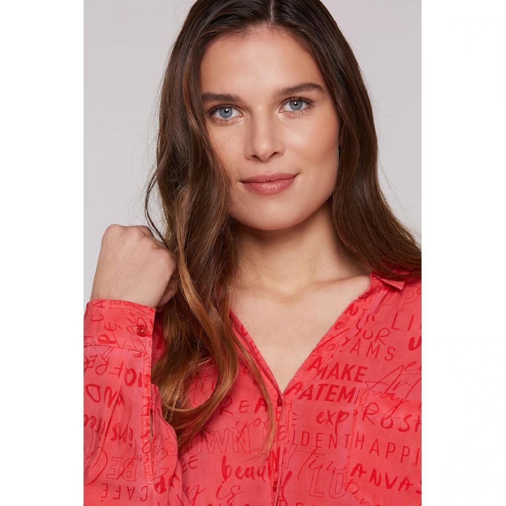 SOCCX Langarmbluse Mit Längerer Rückenpartie