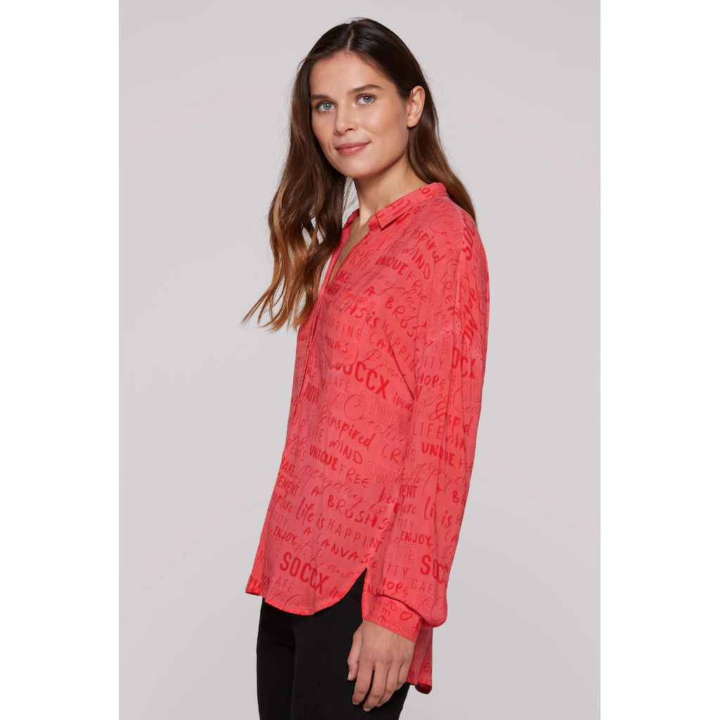 SOCCX Langarmbluse mit längerer Rückenpartie