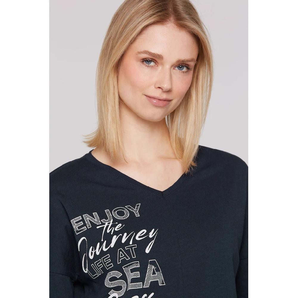 SOCCX Langarmshirt Mit Längerer Rückenpartie
