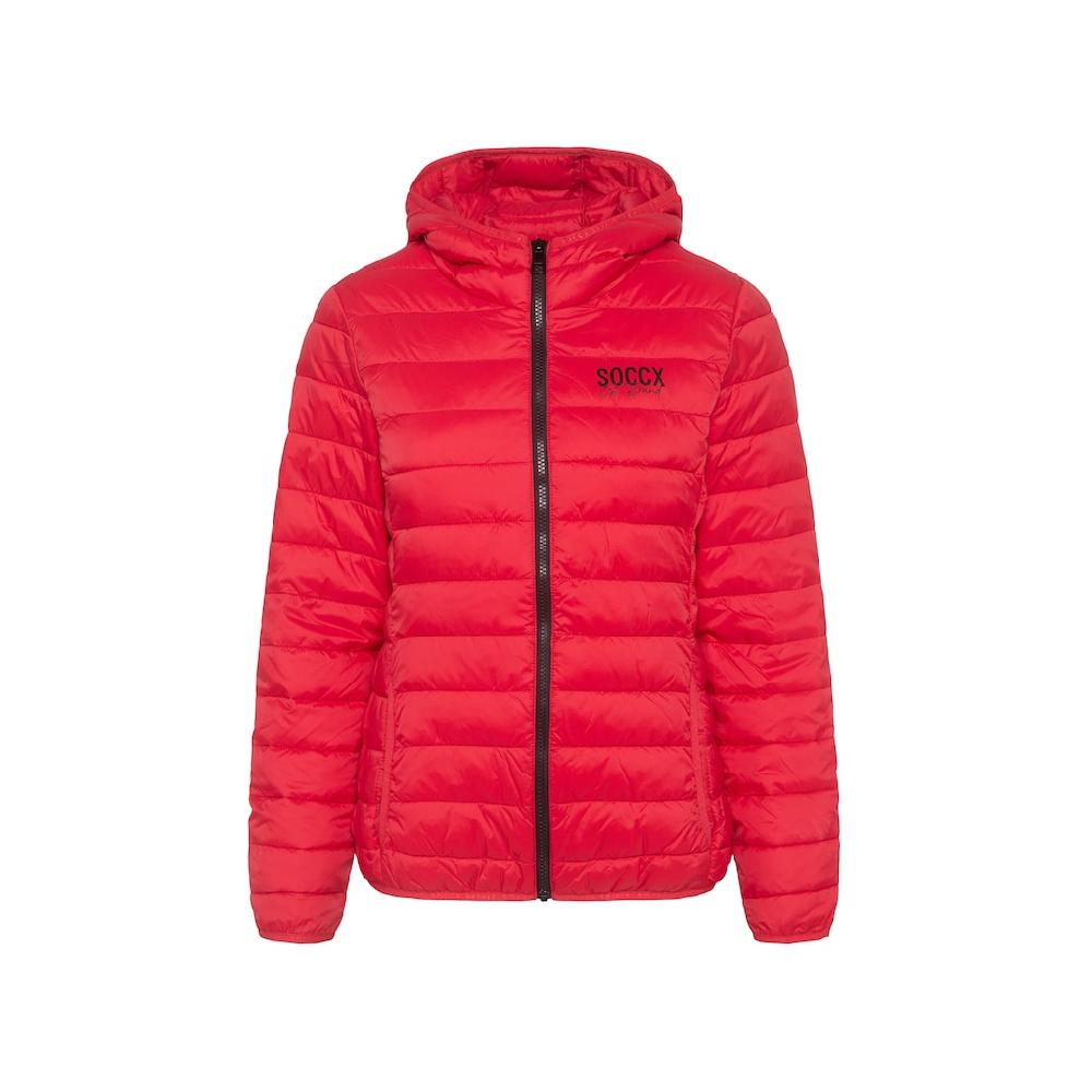 SOCCX Outdoorjacke Mit Kapuze Mit Elastischem Saumabschluss