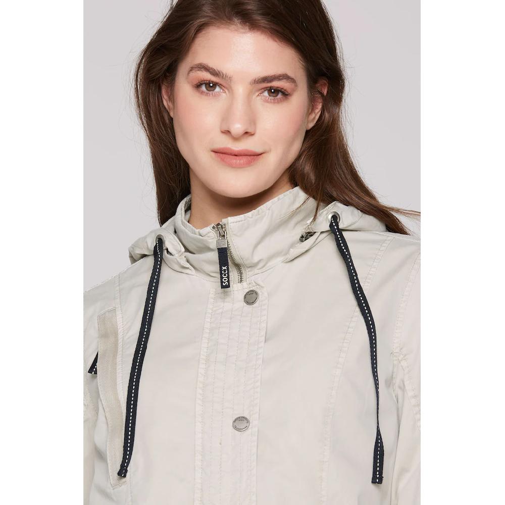 SOCCX Parka Mit Kapuze Mit Abtrennbarer Kapuze