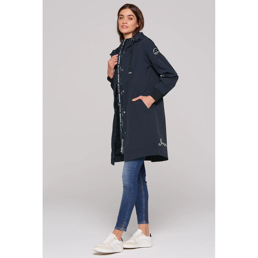 SOCCX Parka Mit Kapuze Mit Rippbündchen Im Ärmel