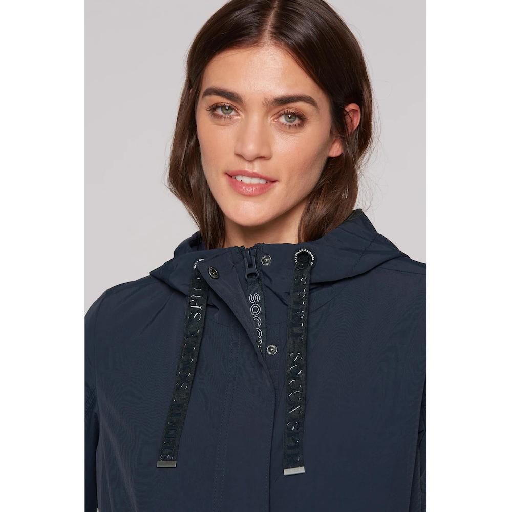 SOCCX Parka Mit Kapuze Mit Rippbündchen Im Ärmel