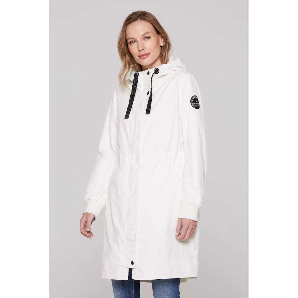 SOCCX Parka mit Kapuze mit Rippbündchen im Ärmel