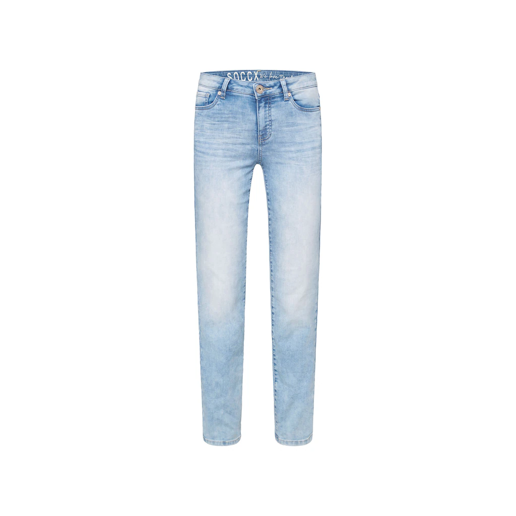 SOCCX Regular-fit-Jeans Mit Bleaching-Effekten