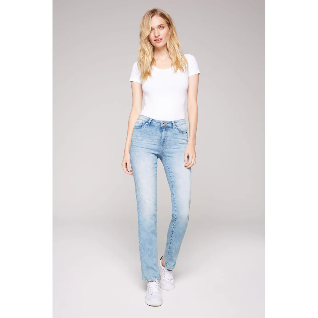 SOCCX Regular-fit-Jeans Mit Bleaching-Effekten