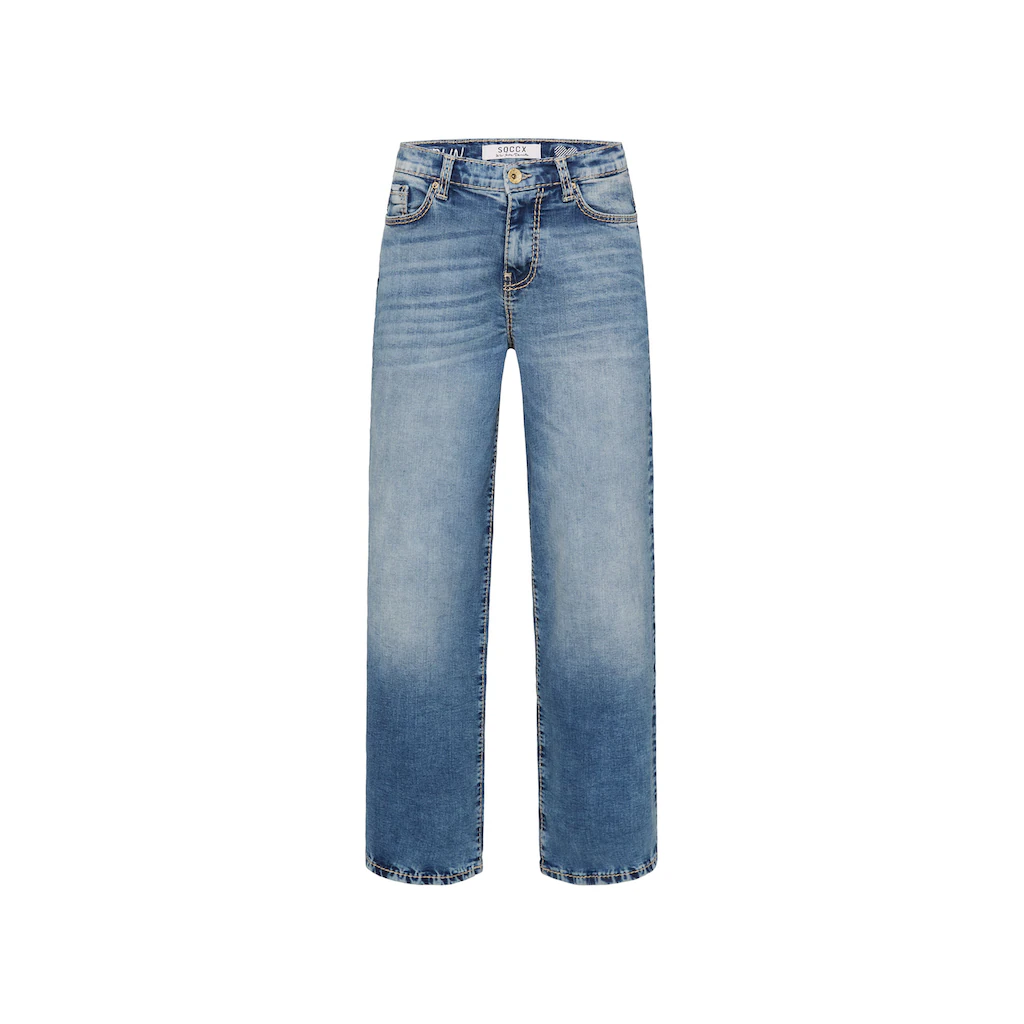 SOCCX Regular-fit-Jeans Mit Breiten Nähten