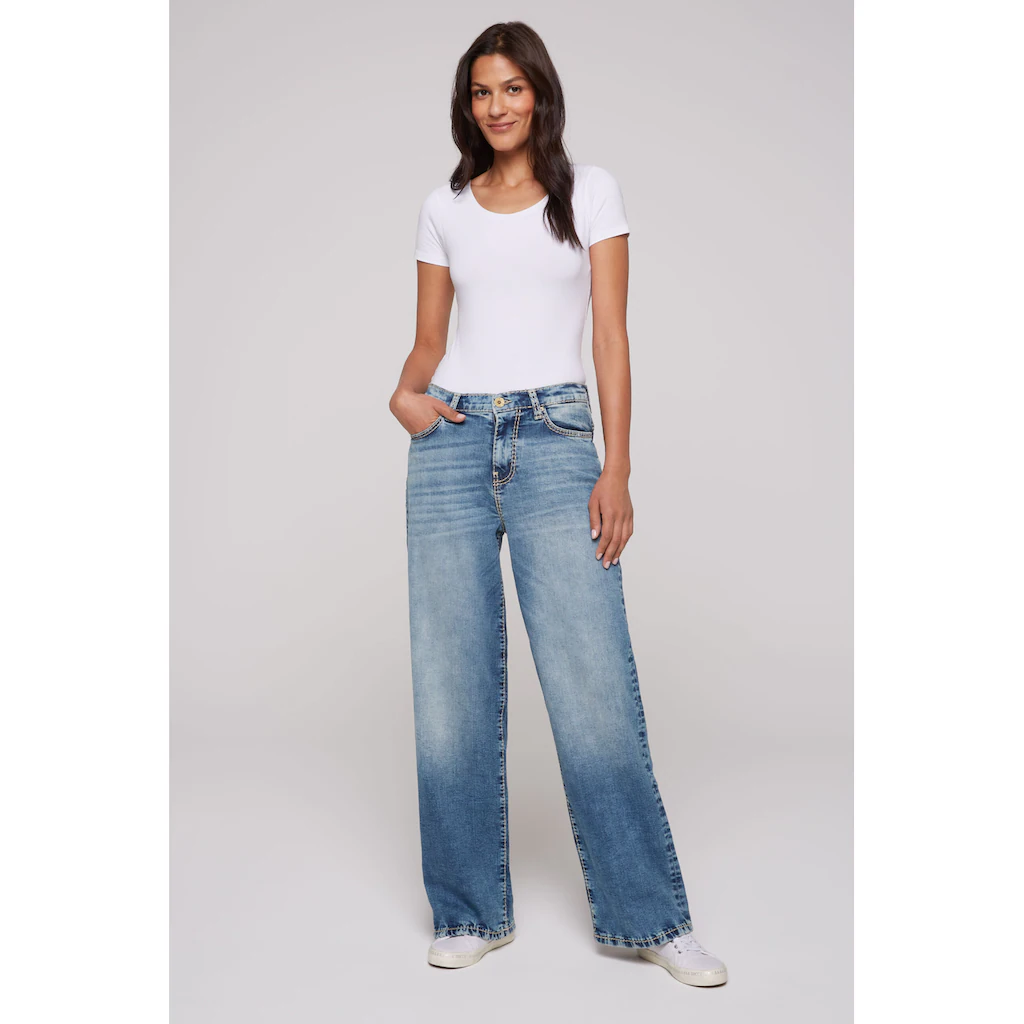 SOCCX Regular-fit-Jeans Mit Breiten Nähten