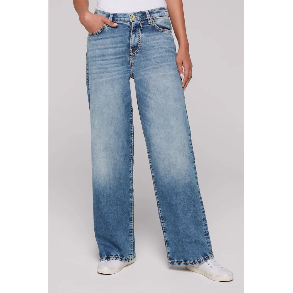 SOCCX Regular-fit-Jeans mit breiten Nähten