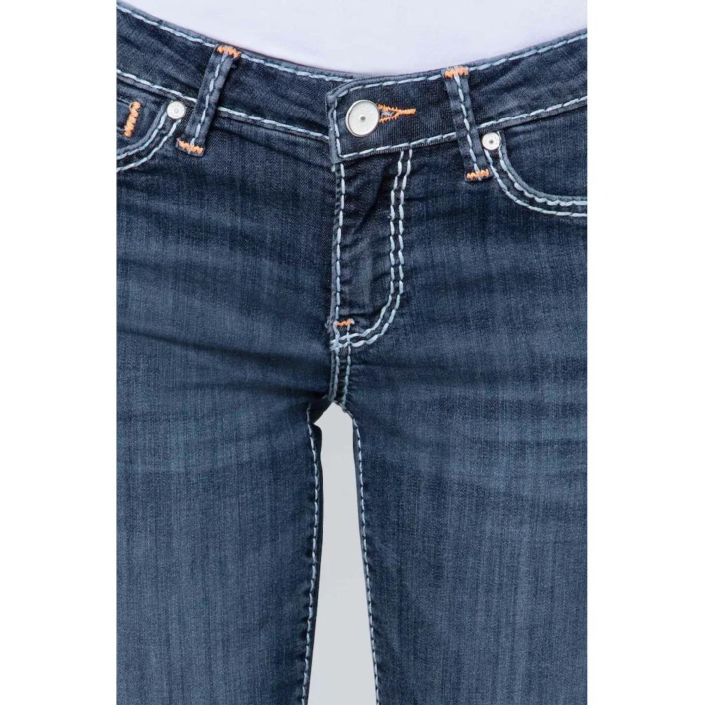 SOCCX Regular-fit-Jeans Mit Kontrast-Steppungen