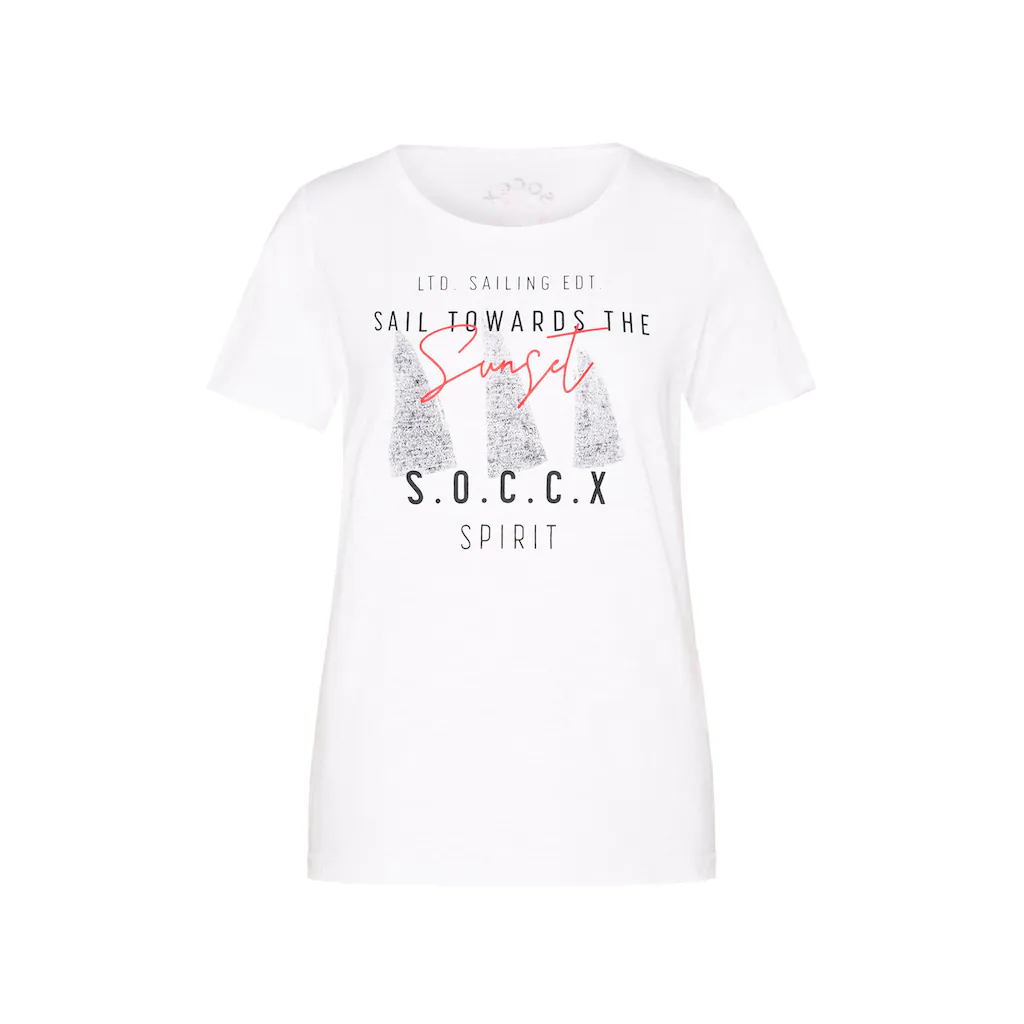 SOCCX Rundhalsshirt Mit Turn-Up-Ärmel