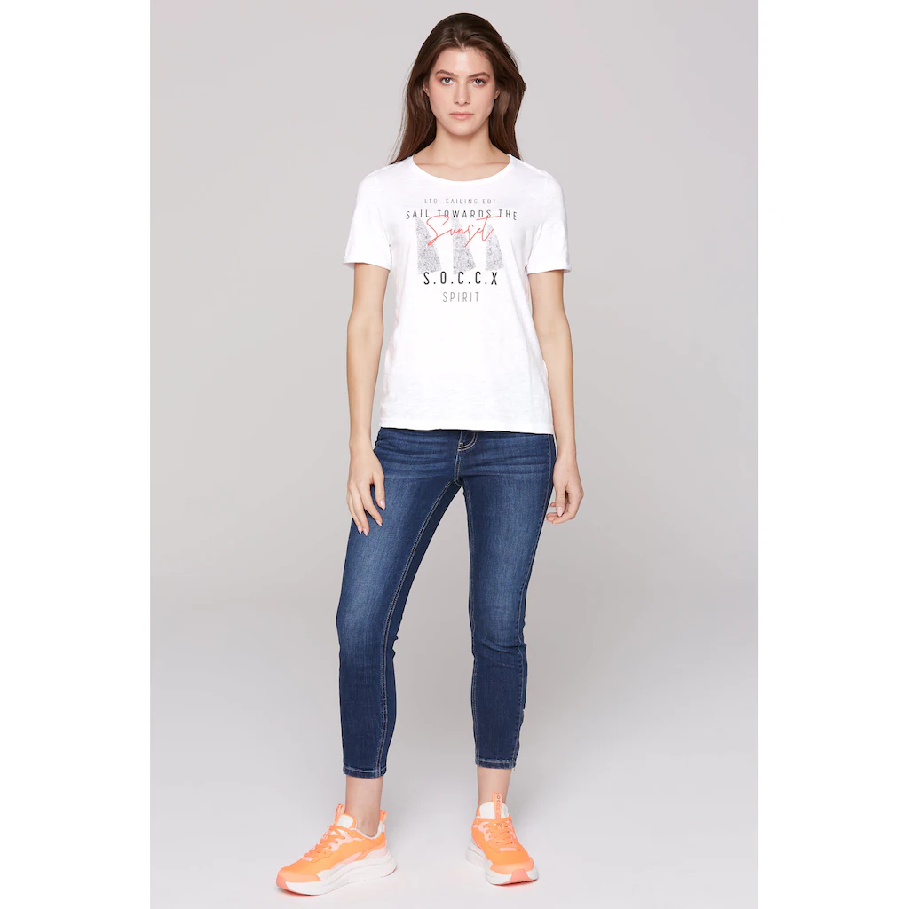 SOCCX Rundhalsshirt Mit Turn-Up-Ärmel