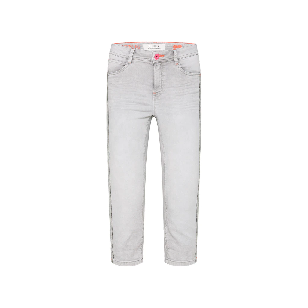 SOCCX Slim-fit-Jeans Mit Schlitz Am Saum