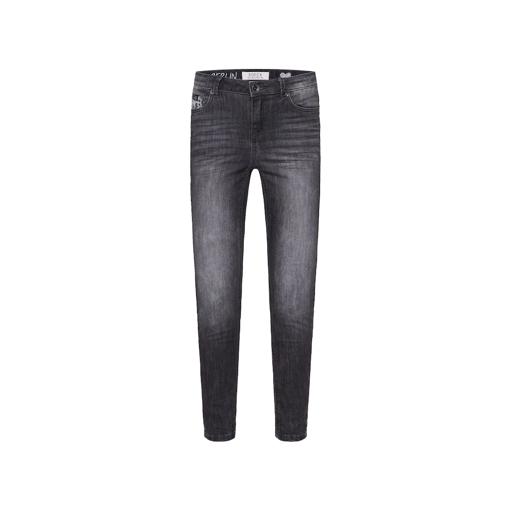 SOCCX Slim-fit-Jeans Mit Turn-Up Saum