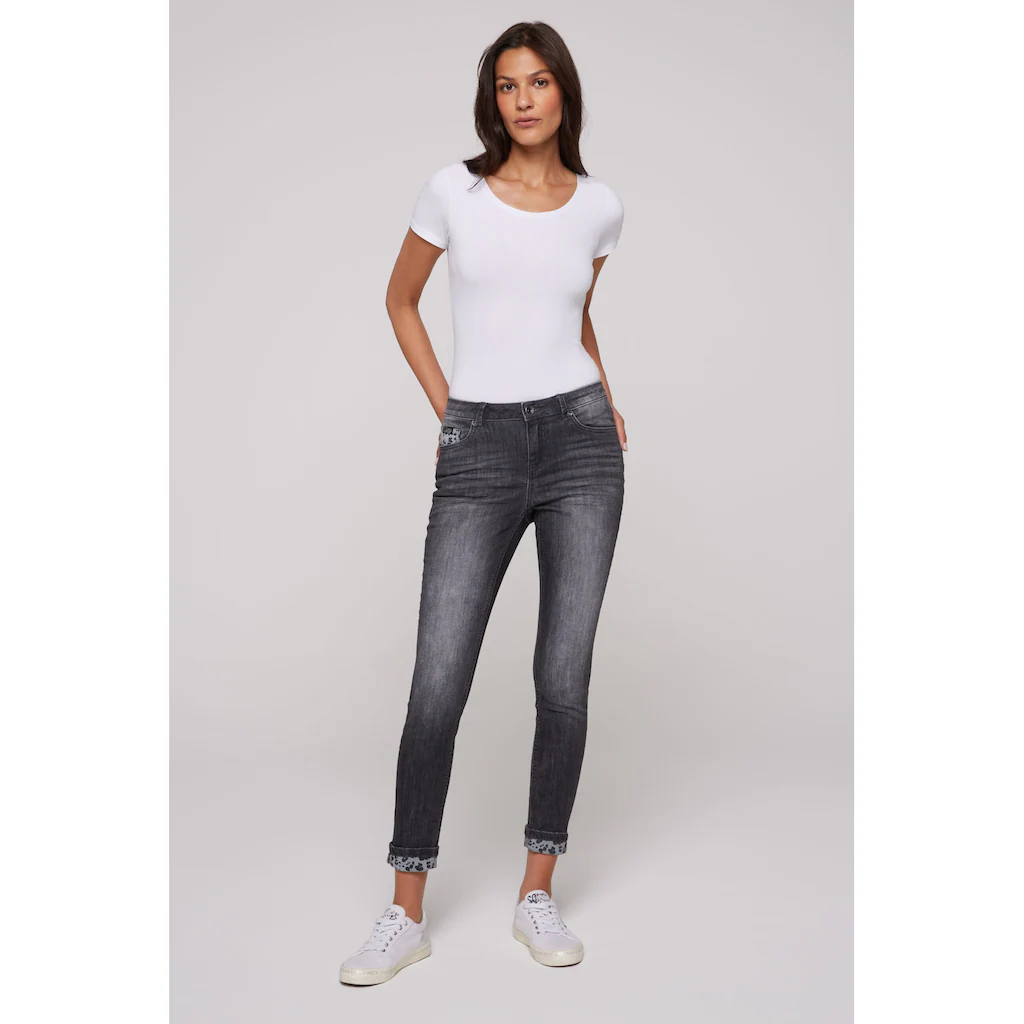 SOCCX Slim-fit-Jeans Mit Turn-Up Saum