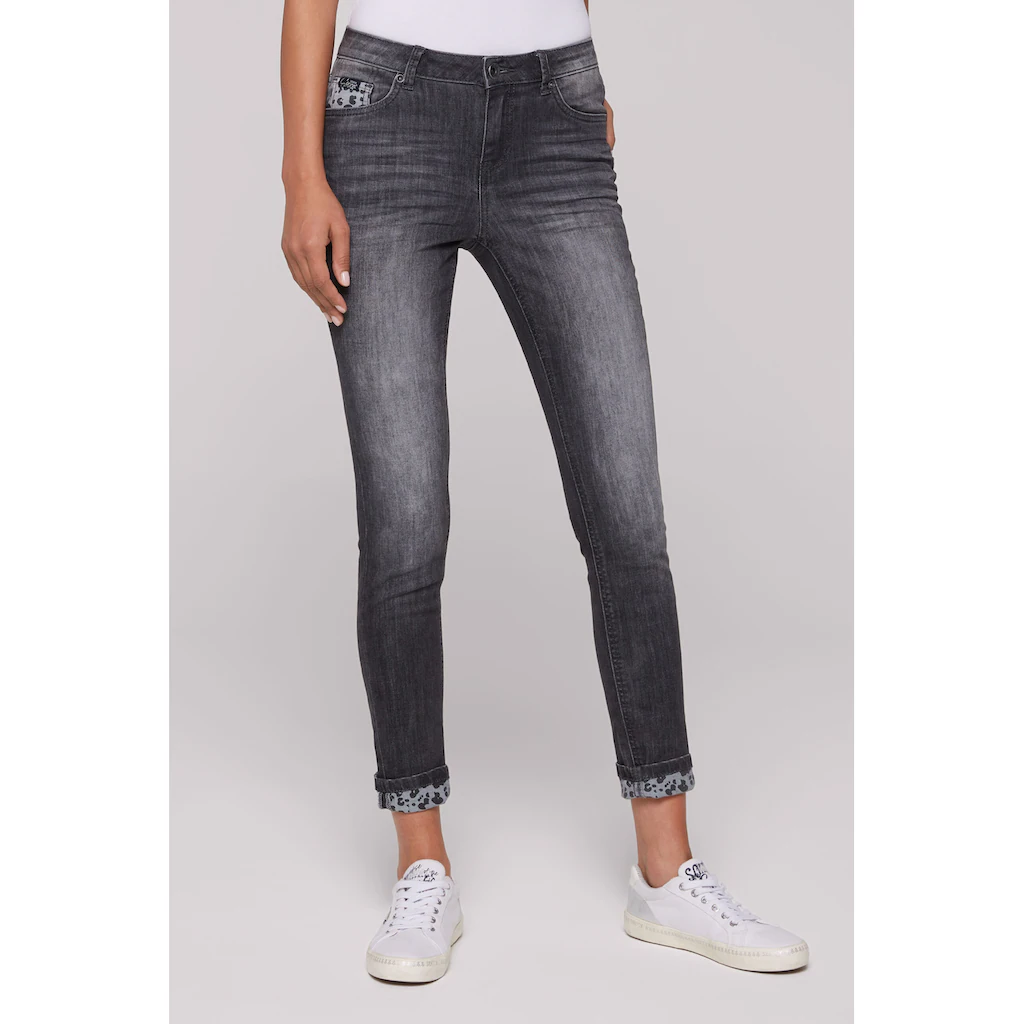 SOCCX Slim-fit-Jeans mit Turn-Up Saum